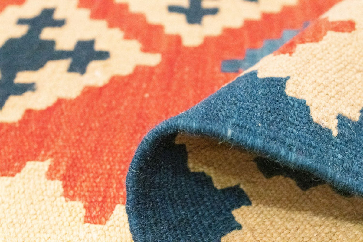 Dywan Kelim - Orientalny - 200 x 155 cm - pomarańczowy