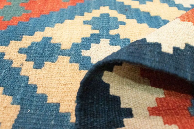 Dywan Kelim - Orientalny - 200 x 155 cm - niebieski