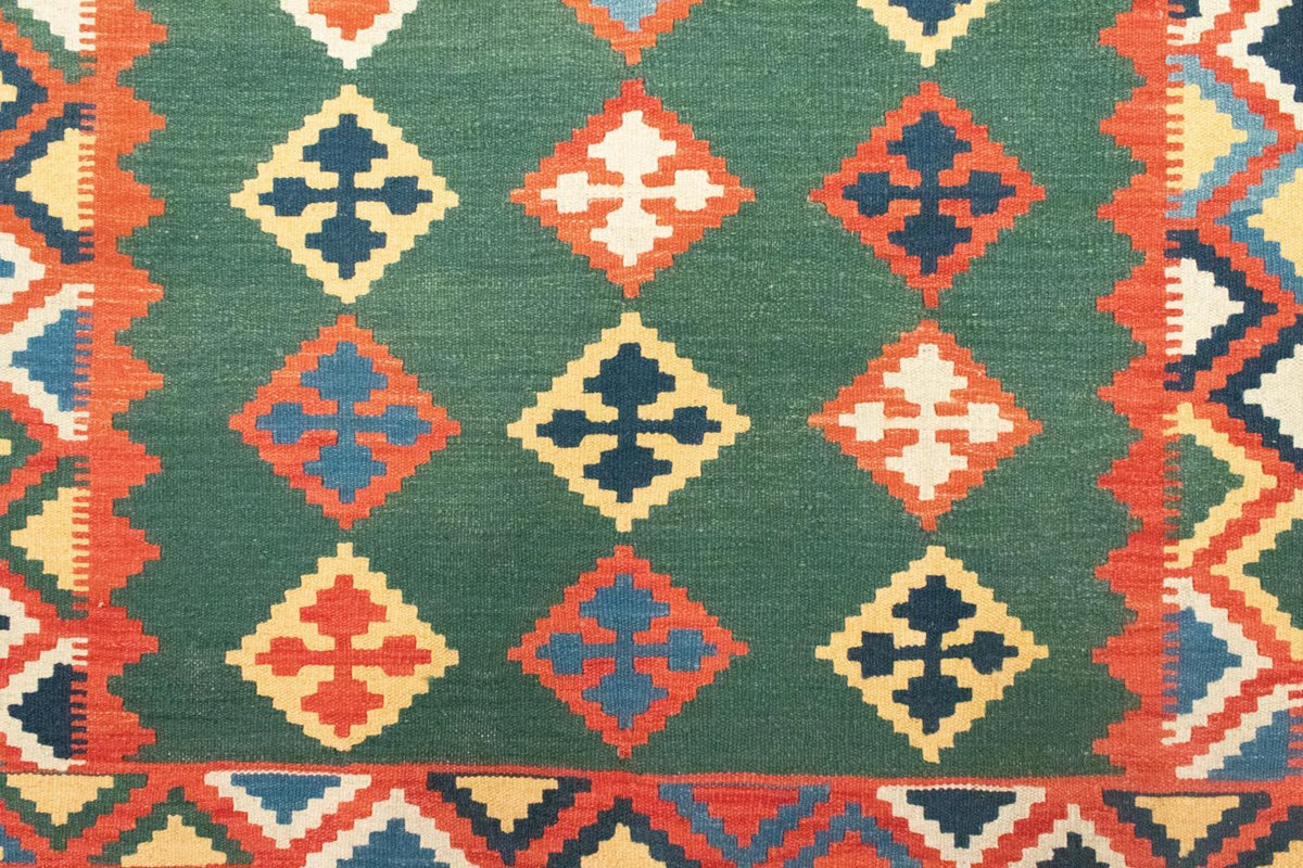Dywan Kelim - Orientalny - 217 x 148 cm - zielona