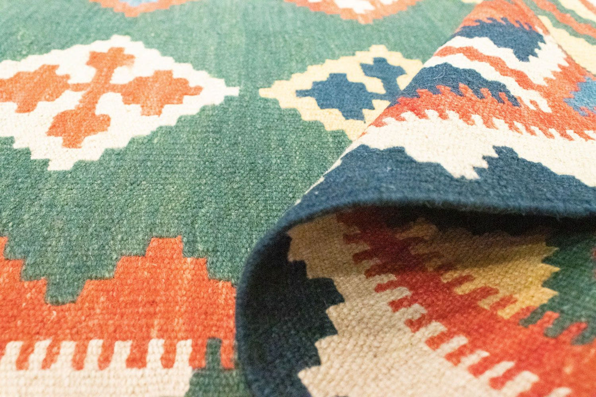 Dywan Kelim - Orientalny - 217 x 148 cm - zielona