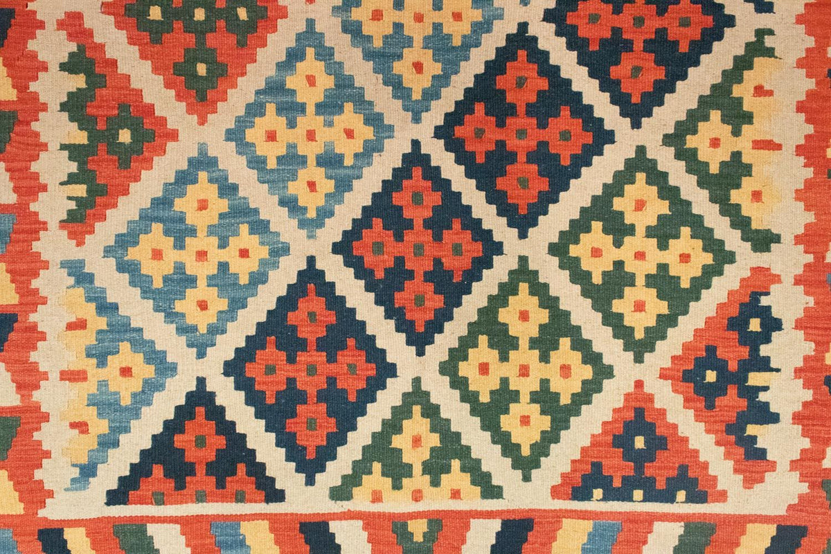 Dywan Kelim - Orientalny - 205 x 157 cm - pomarańczowy