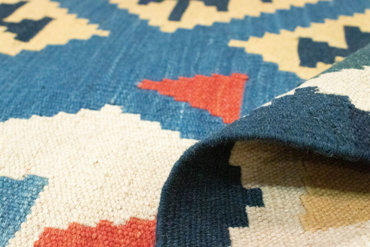 Dywan Kelim - Orientalny - 205 x 156 cm - niebieski