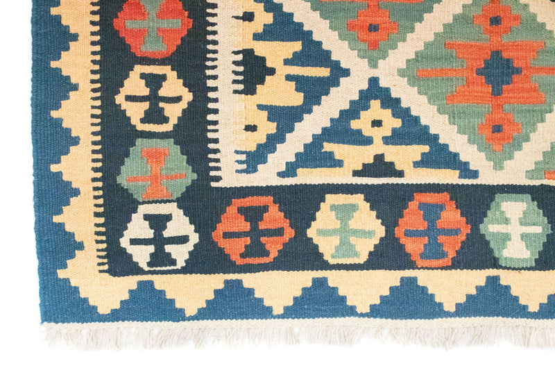 Dywan Kelim - Orientalny - 187 x 126 cm - niebieski