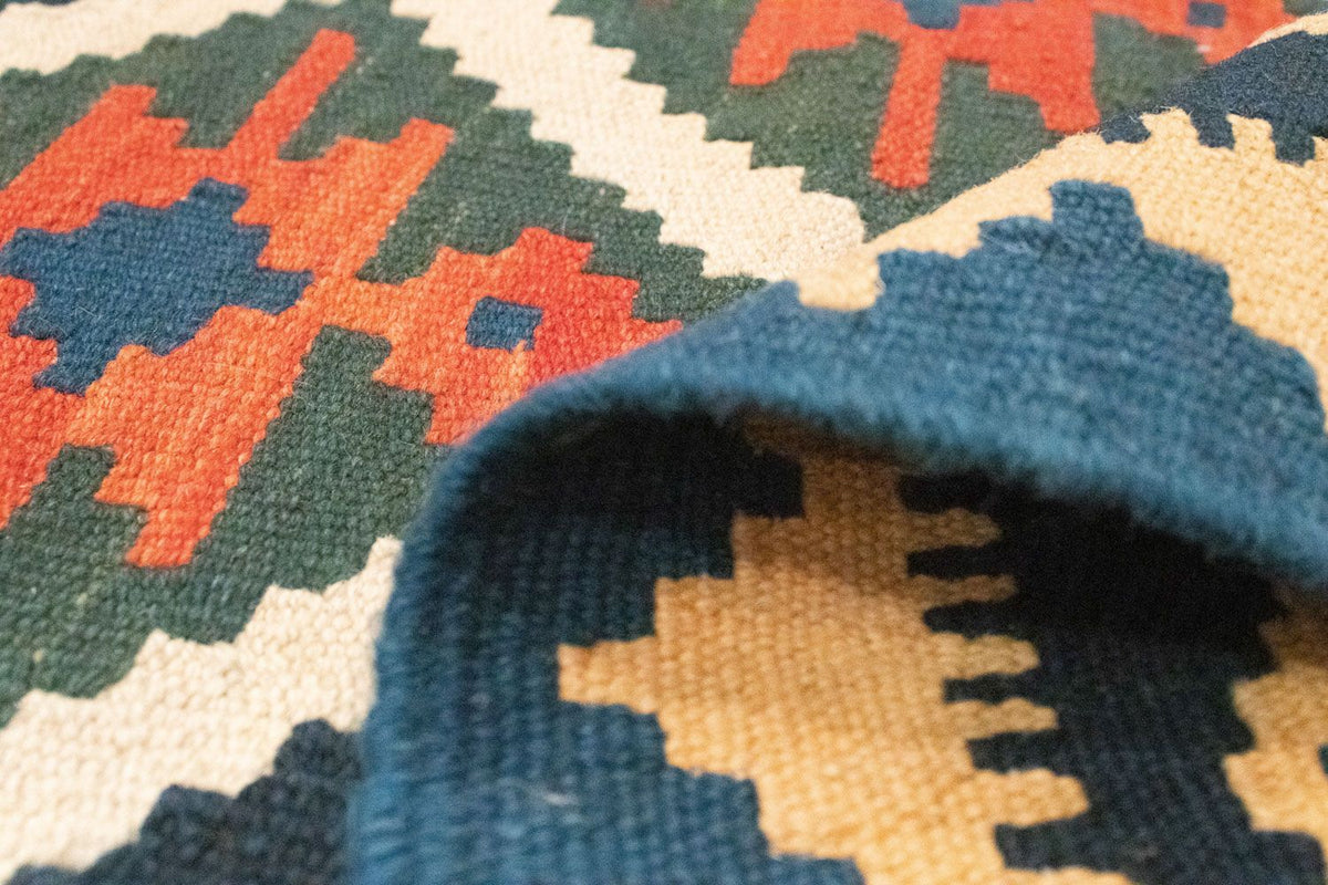 Dywan Kelim - Orientalny - 187 x 126 cm - niebieski