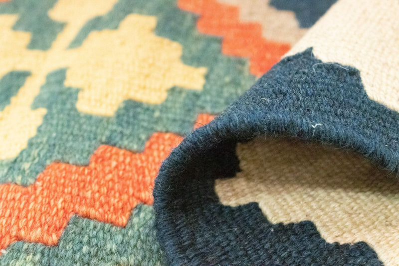 Dywan Kelim - Orientalny - 186 x 119 cm - pomarańczowy