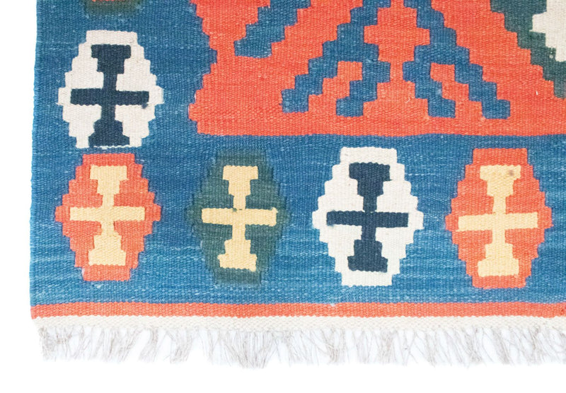 Dywan Kelim - Orientalny - 181 x 126 cm - pomarańczowy