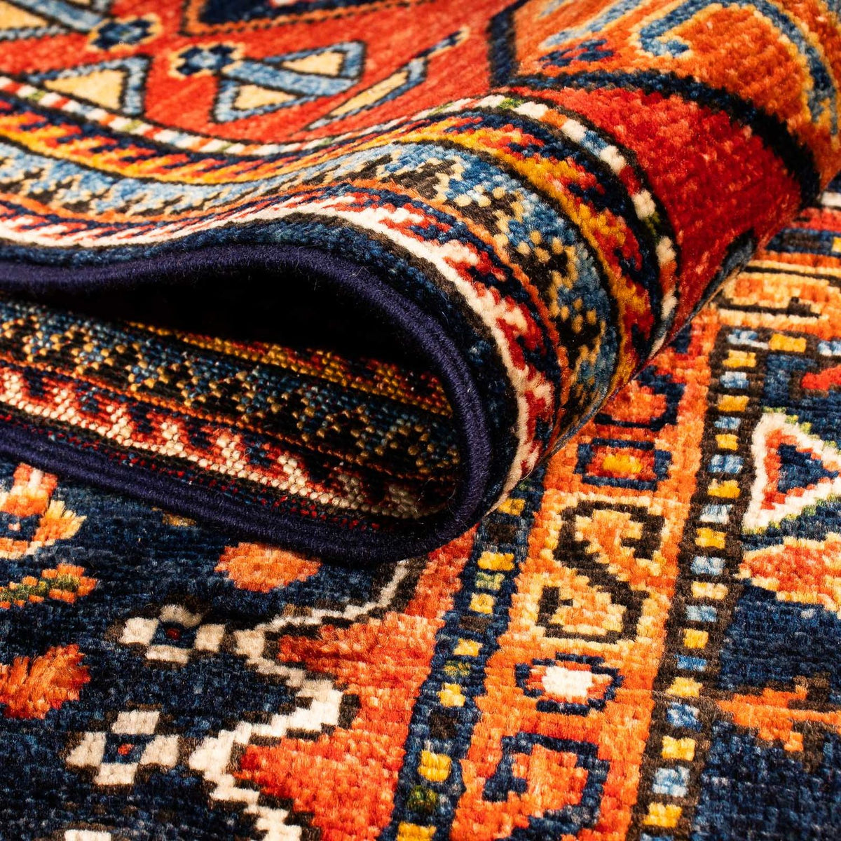 Dywan afgański - 244 x 170 cm - ciemnoniebieski