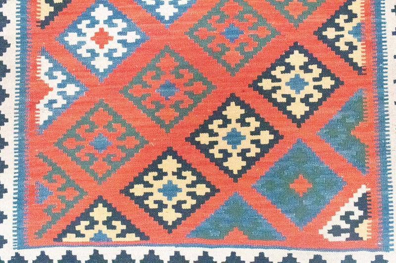 Dywan Kelim - Orientalny - 188 x 123 cm - pomarańczowy