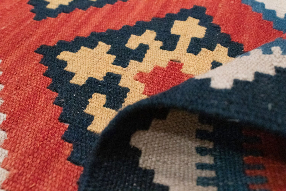 Dywan Kelim - Orientalny - 188 x 123 cm - pomarańczowy