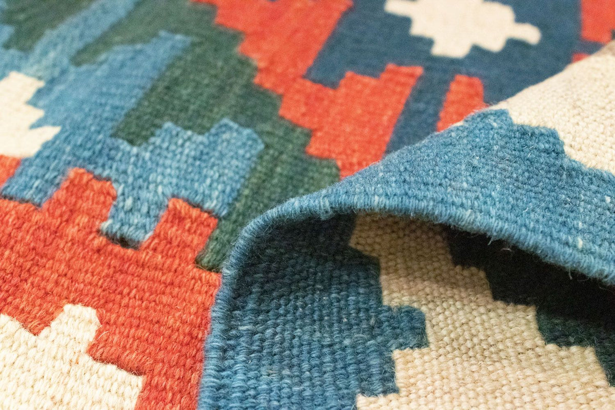 Dywan Kelim - Orientalny - 185 x 119 cm - pomarańczowy