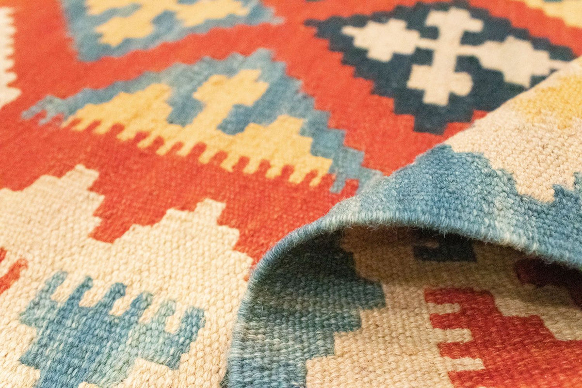 Dywan Kelim - Orientalny - 184 x 118 cm - pomarańczowy