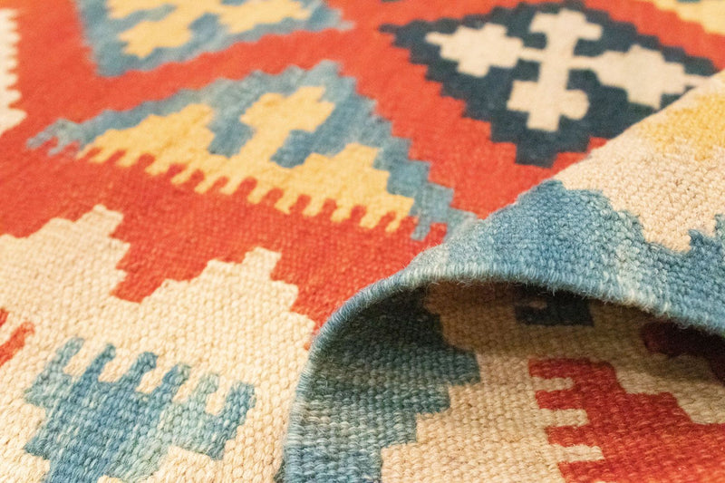 Dywan Kelim - Orientalny - 184 x 118 cm - pomarańczowy