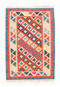 Dywan Kelim - Orientalny - 150 x 100 cm - czerwony