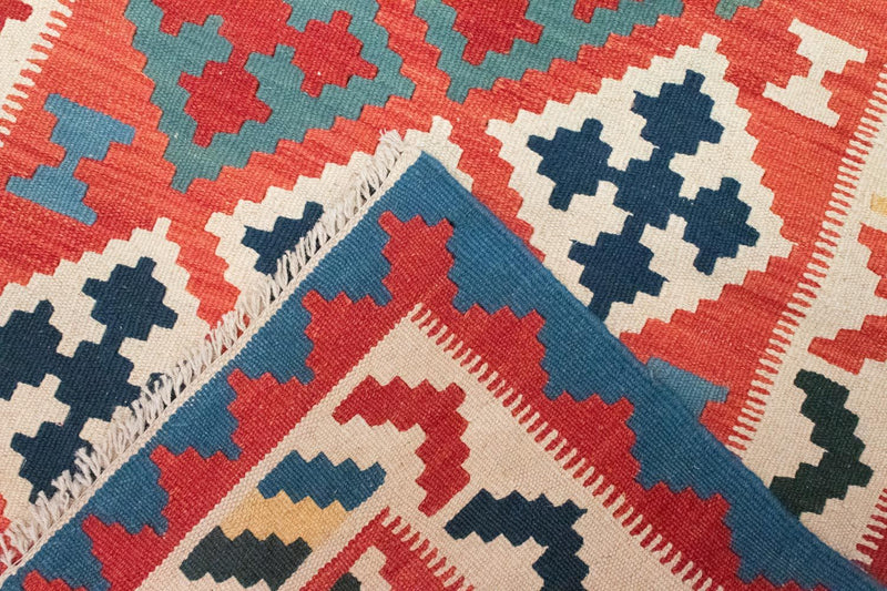 Dywan Kelim - Orientalny - 147 x 101 cm - pomarańczowy