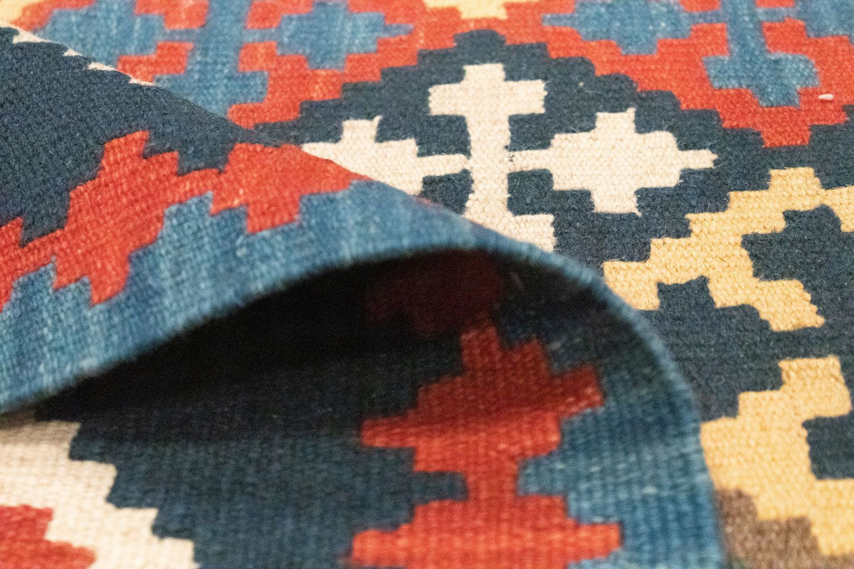 Dywan Kelim - Orientalny - 144 x 110 cm - niebieski