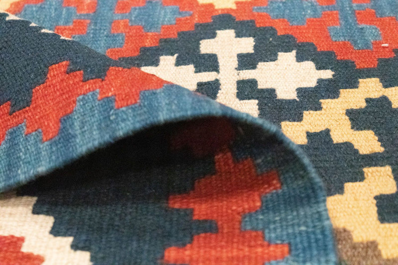 Dywan Kelim - Orientalny - 144 x 110 cm - niebieski