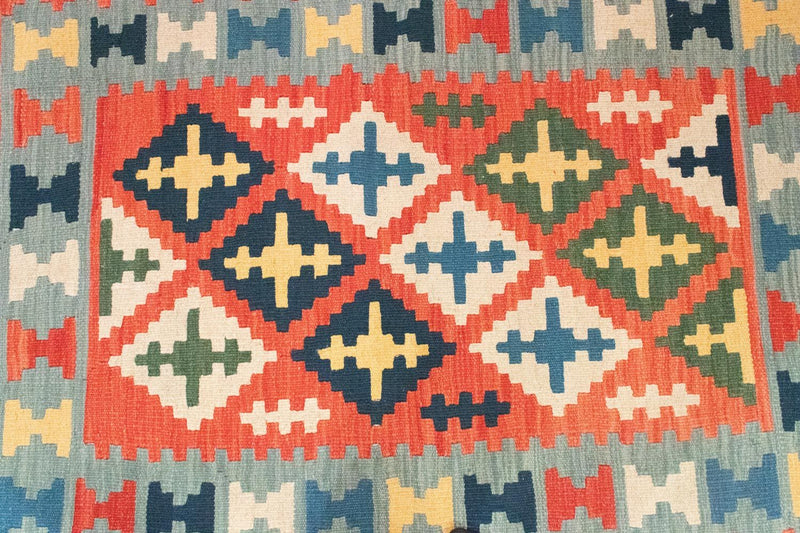 Dywan Kelim - Orientalny - 150 x 104 cm - pomarańczowy