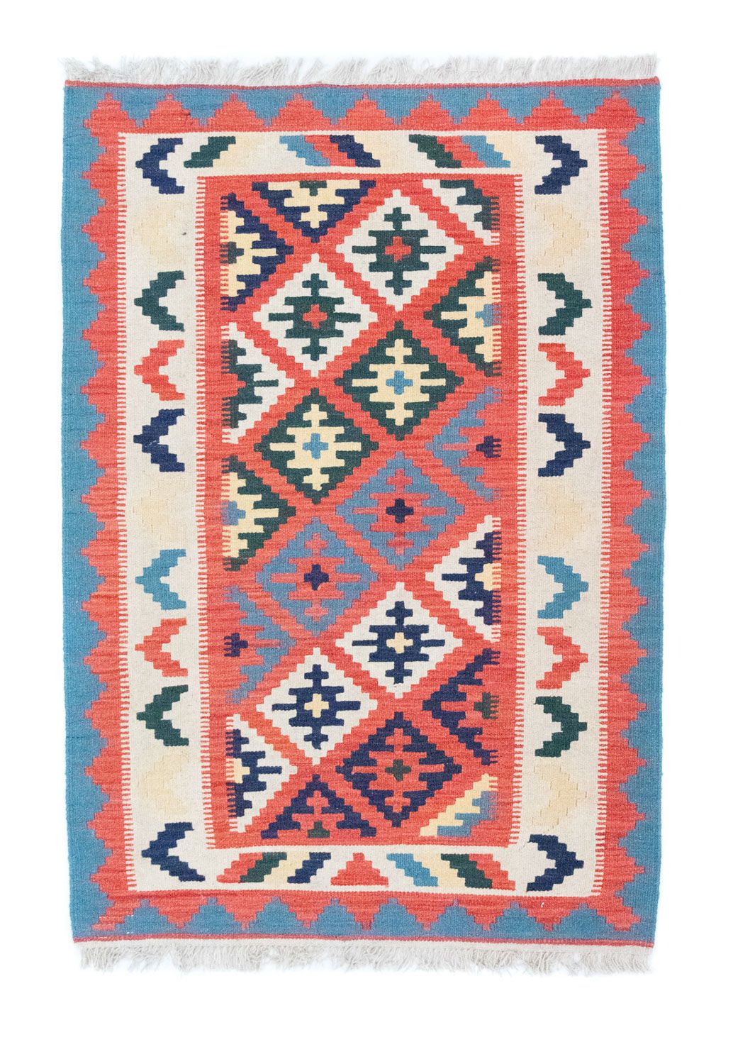 Dywan Kelim - Orientalny - 146 x 102 cm - pomarańczowy