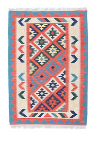 Dywan Kelim - Orientalny - 146 x 102 cm - pomarańczowy