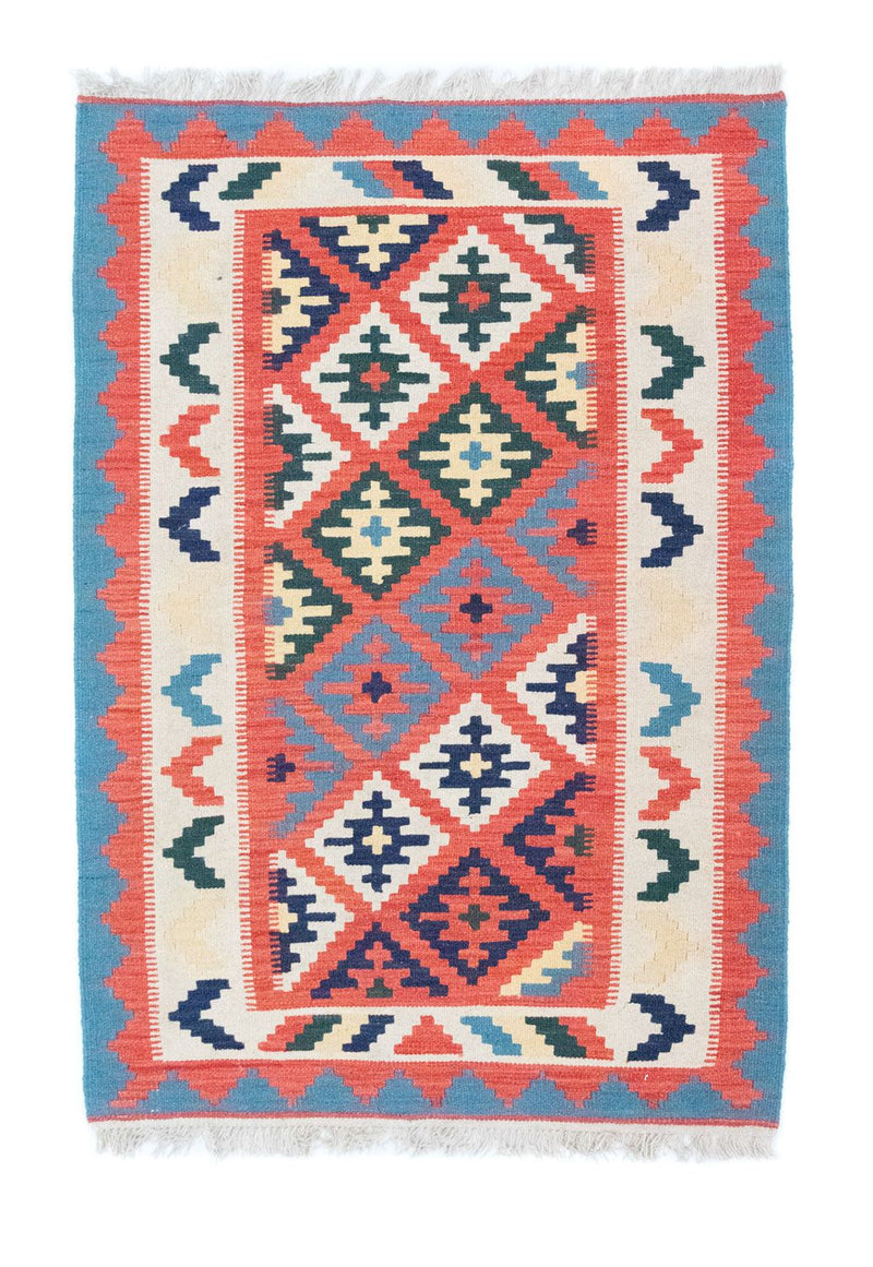 Dywan Kelim - Orientalny - 146 x 102 cm - pomarańczowy