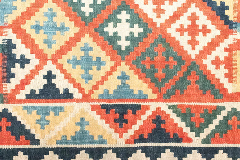 Dywan Kelim - Orientalny - 144 x 110 cm - pomarańczowy