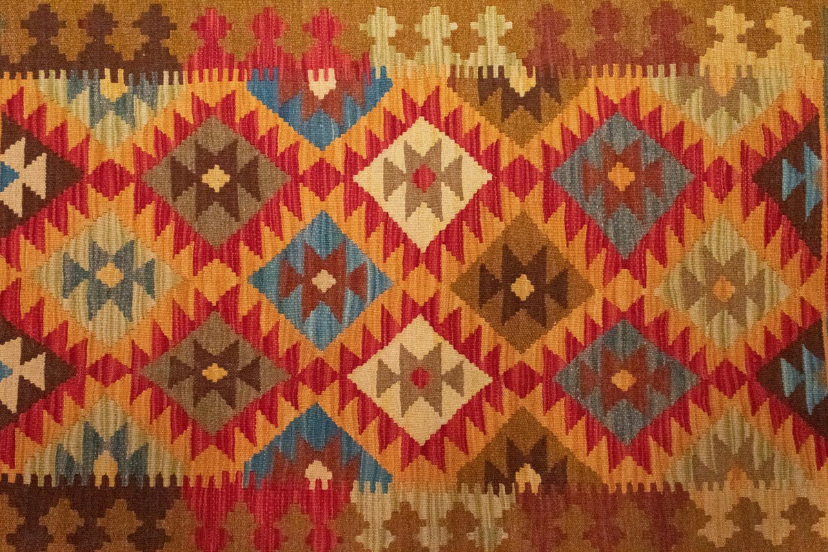 Dywan Kelim - Orientalny - 155 x 99 cm - brązowy