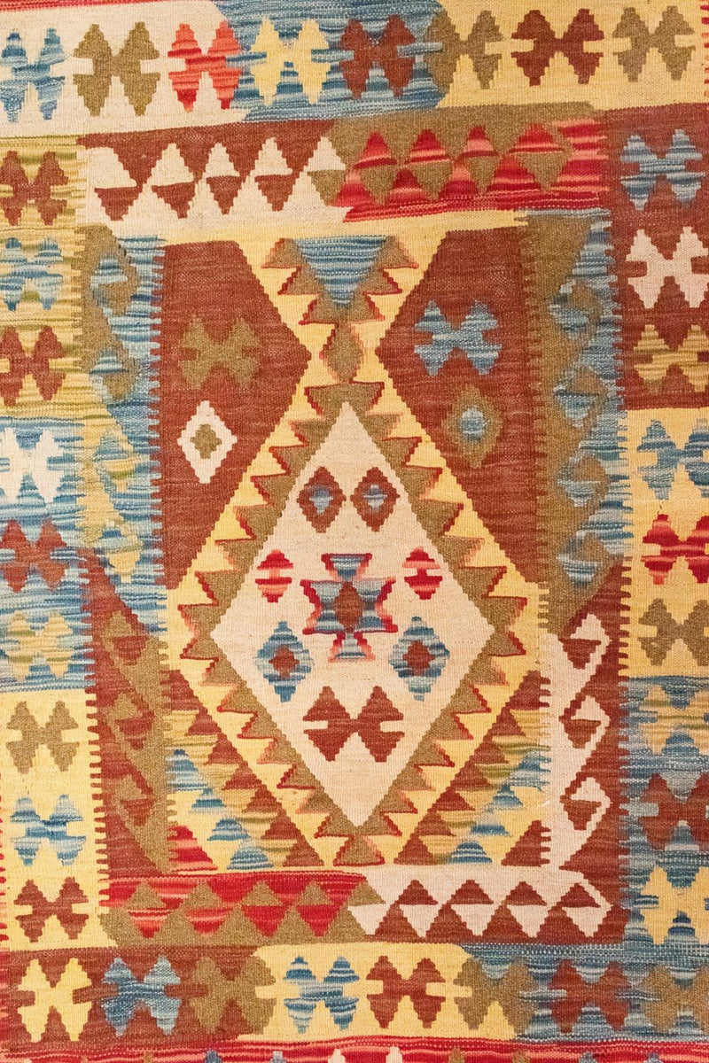 Dywan Kelim - Orientalny - 141 x 97 cm - pomarańczowy