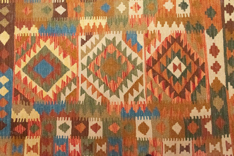 Dywan Kelim - Orientalny - 146 x 100 cm - pomarańczowy