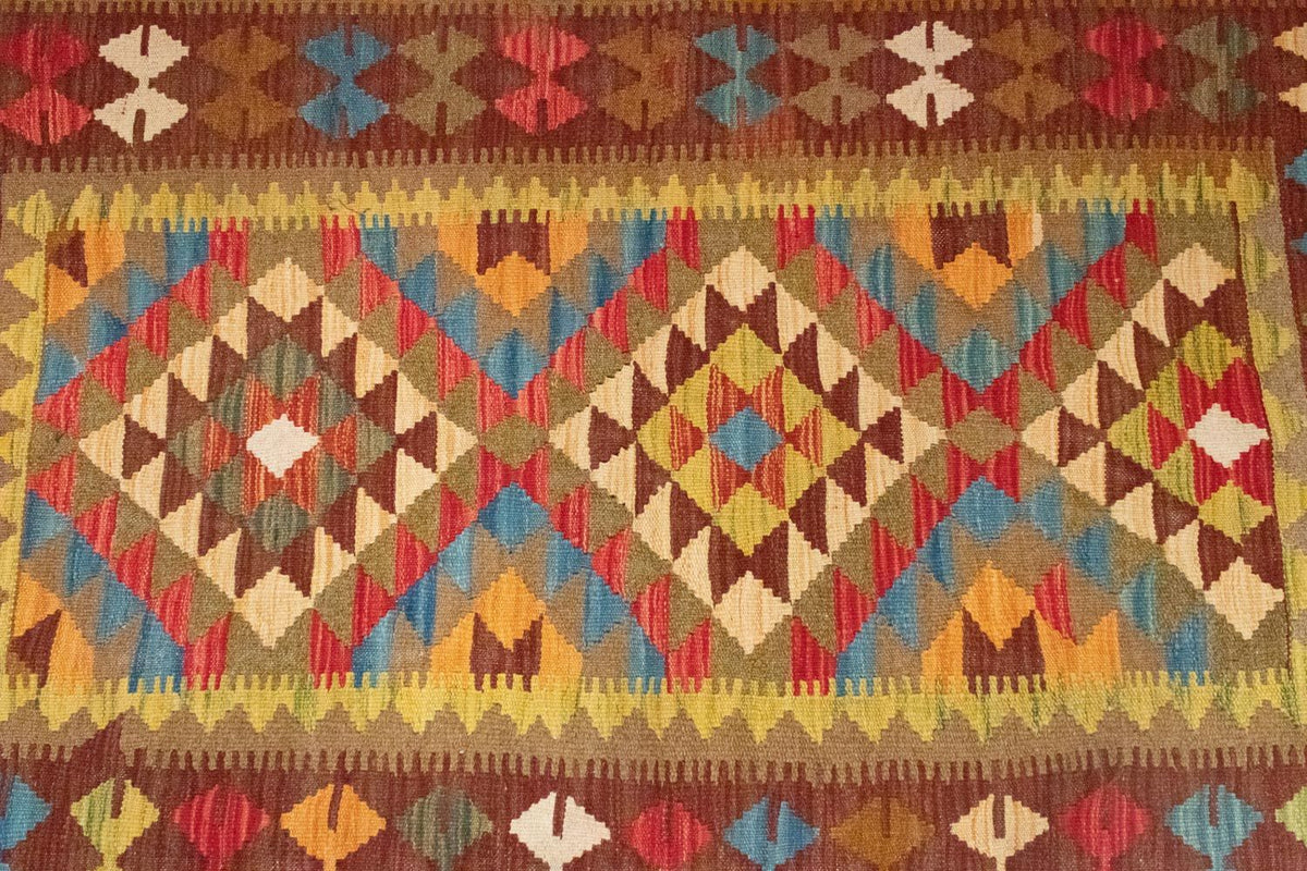 Dywan Kelim - Orientalny - 159 x 99 cm - brązowy