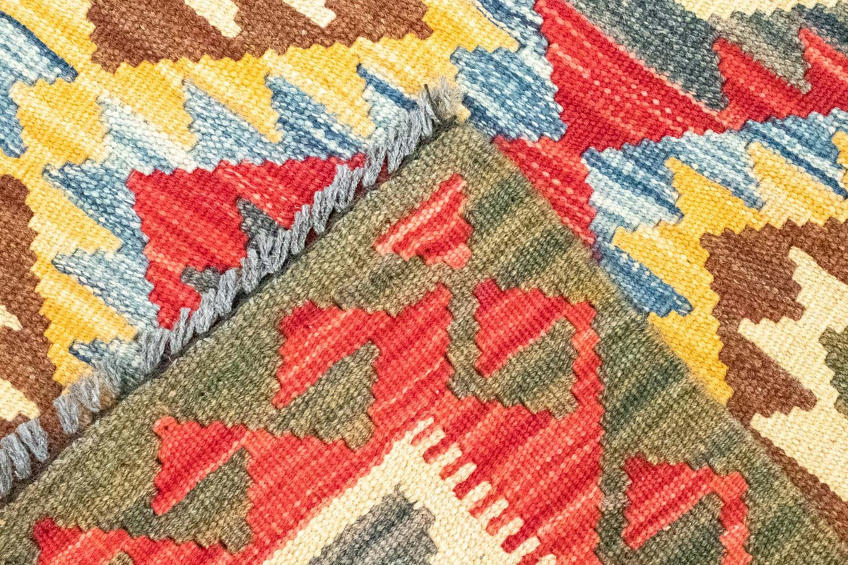 Dywan Kelim - Orientalny - 141 x 102 cm - pomarańczowy