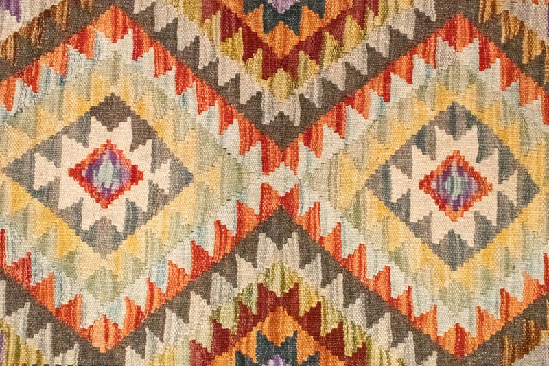 Dywan Kelim - Orientalny - 147 x 97 cm - pomarańczowy