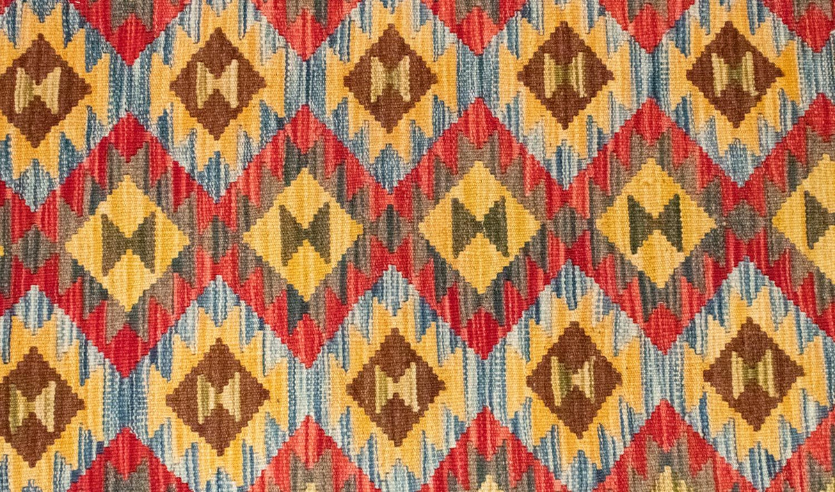 Dywan Kelim - Orientalny - 145 x 103 cm - pomarańczowy