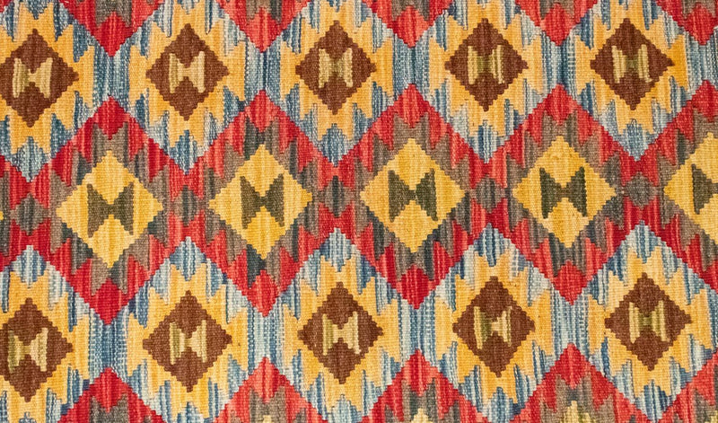 Dywan Kelim - Orientalny - 145 x 103 cm - pomarańczowy