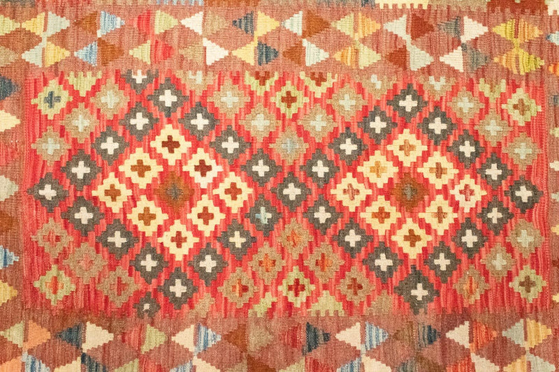 Dywan Kelim - Orientalny - 145 x 101 cm - pomarańczowy