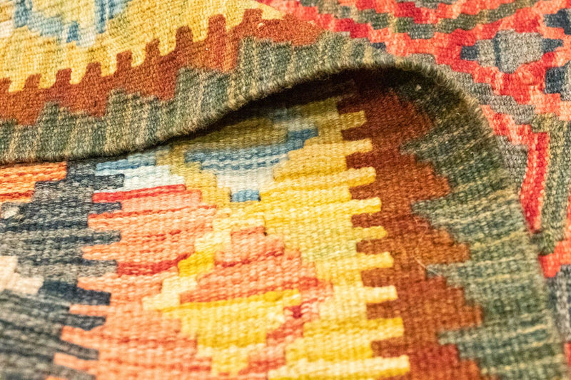 Biegacz Dywan Kelim - Orientalny - 197 x 100 cm - pomarańczowy