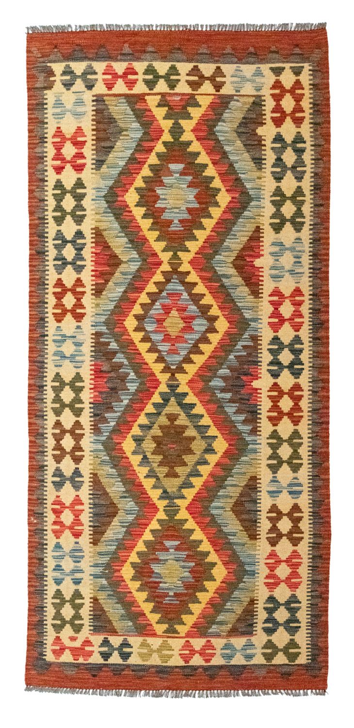 Biegacz Dywan Kelim - Orientalny - 209 x 95 cm - beżowy