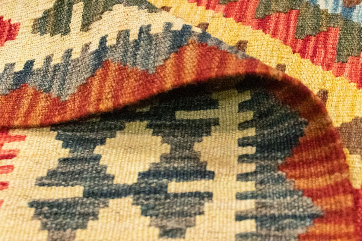 Biegacz Dywan Kelim - Orientalny - 209 x 95 cm - beżowy