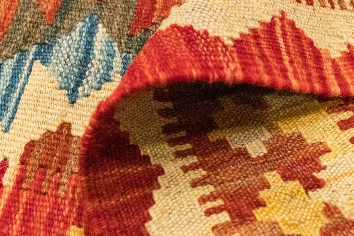 Biegacz Dywan Kelim - Orientalny - 190 x 99 cm - czerwony