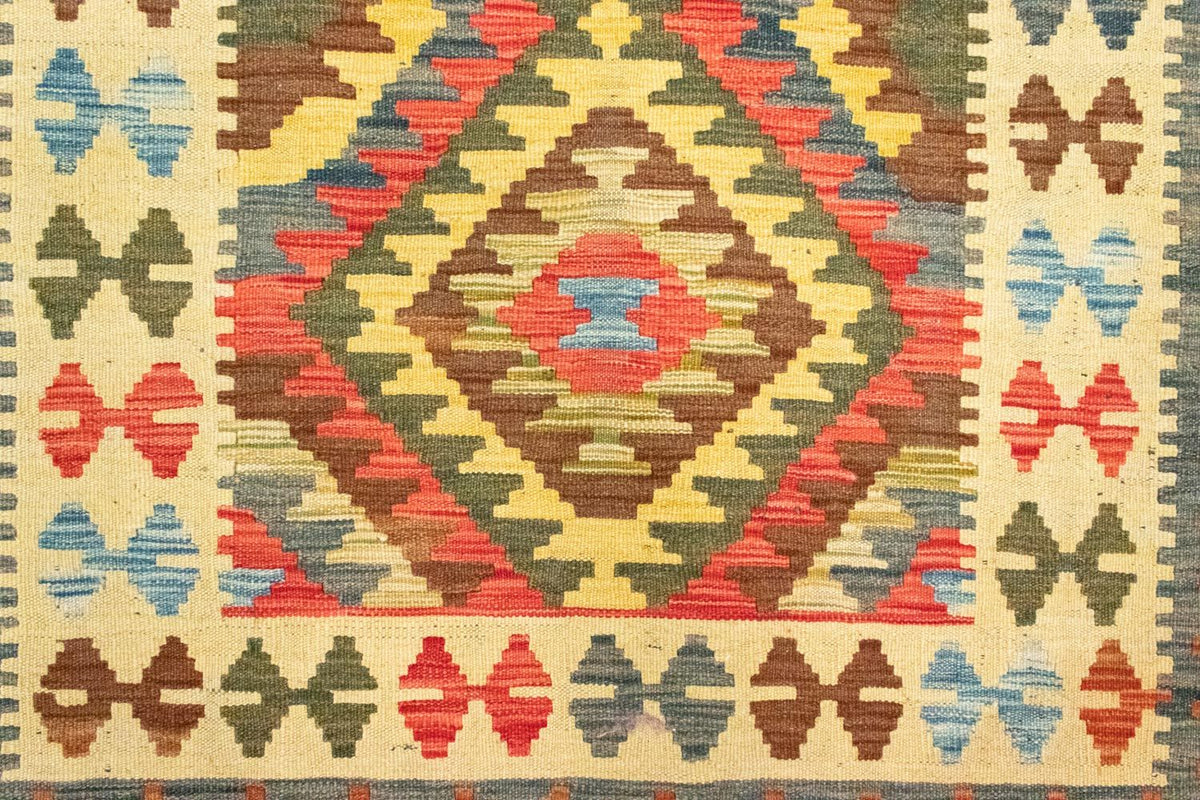 Biegacz Dywan Kelim - Orientalny - 204 x 97 cm - pomarańczowy