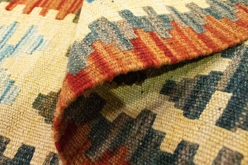 Biegacz Dywan Kelim - Orientalny - 204 x 97 cm - pomarańczowy