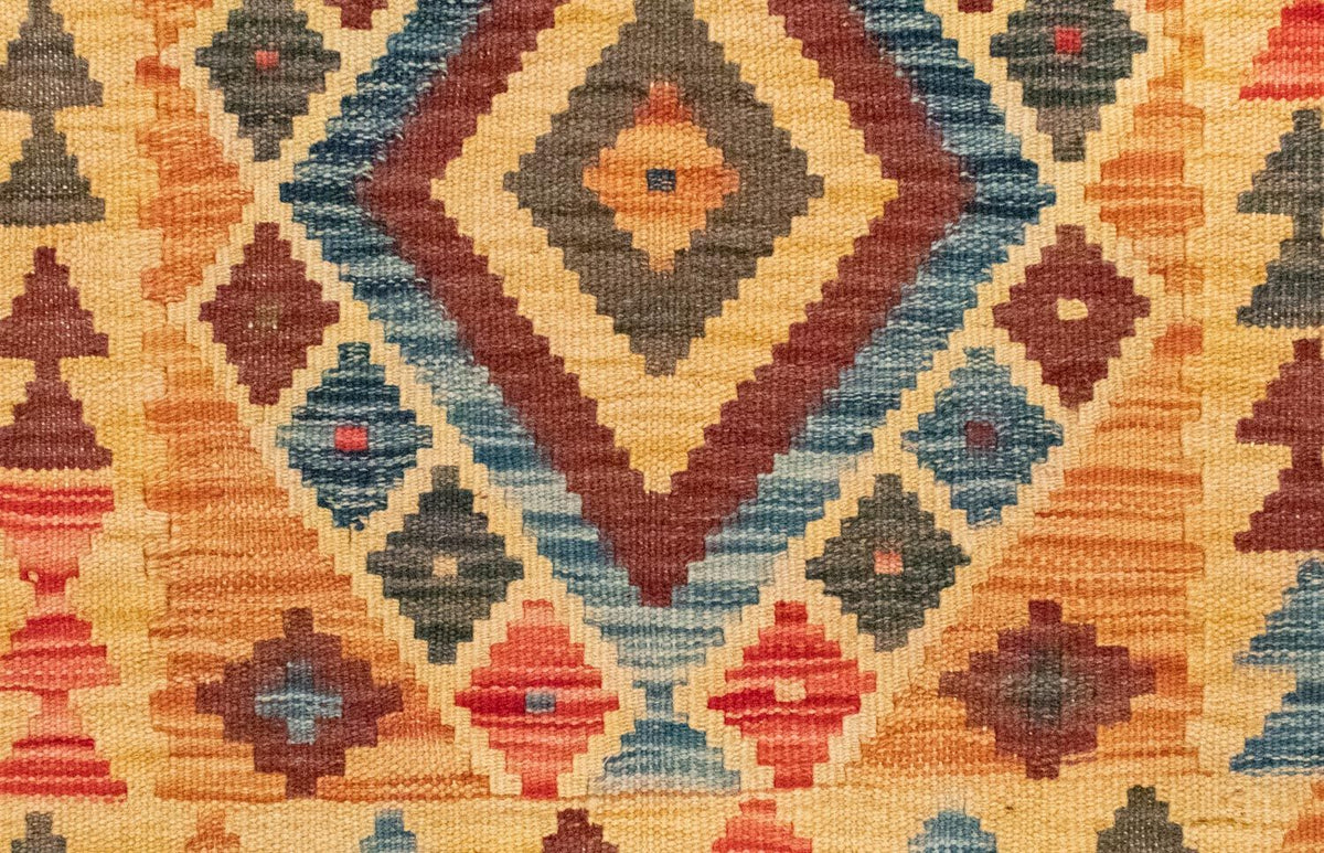 Dywan Kelim - Orientalny - 127 x 86 cm - żółty