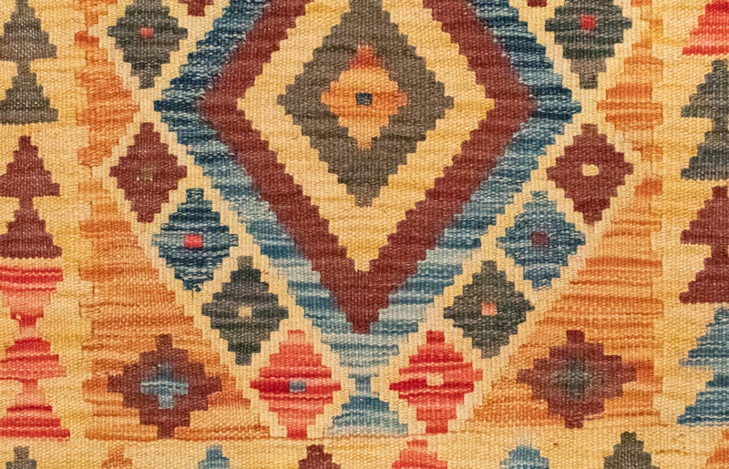 Dywan Kelim - Orientalny - 127 x 86 cm - żółty