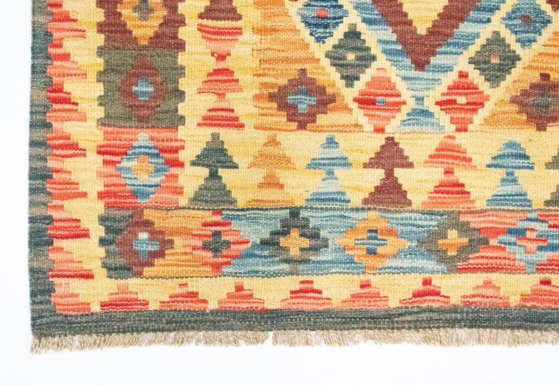 Dywan Kelim - Orientalny - 127 x 86 cm - żółty