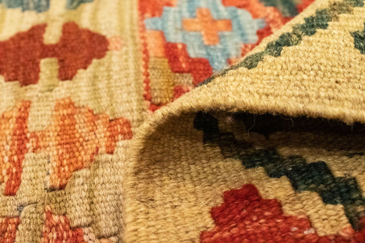 Dywan Kelim - Orientalny kwadratowy  - 115 x 106 cm - wielokolorowy