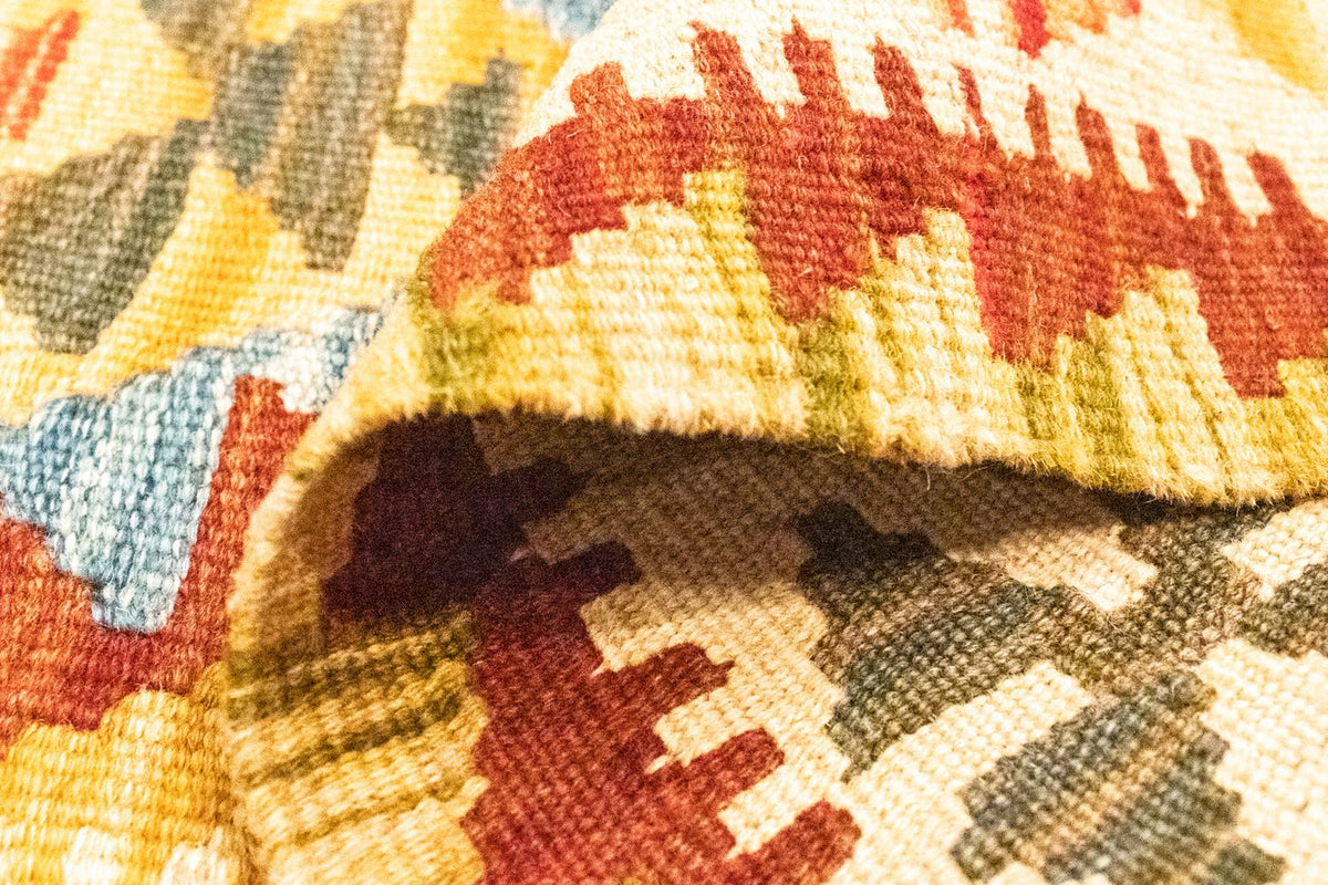 Dywan Kelim - Orientalny - 126 x 80 cm - pomarańczowy