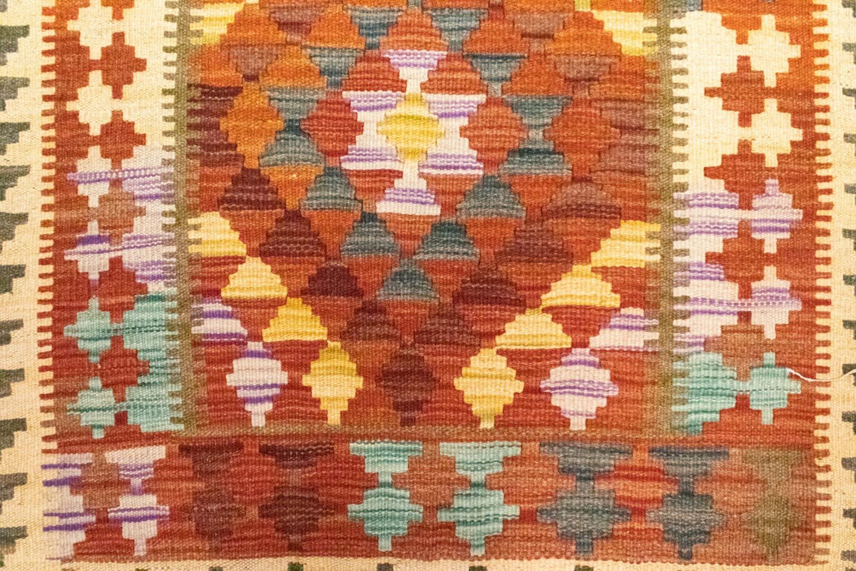 Dywan Kelim - Orientalny - 121 x 73 cm - pomarańczowy