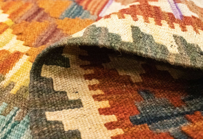 Dywan Kelim - Orientalny - 121 x 73 cm - pomarańczowy