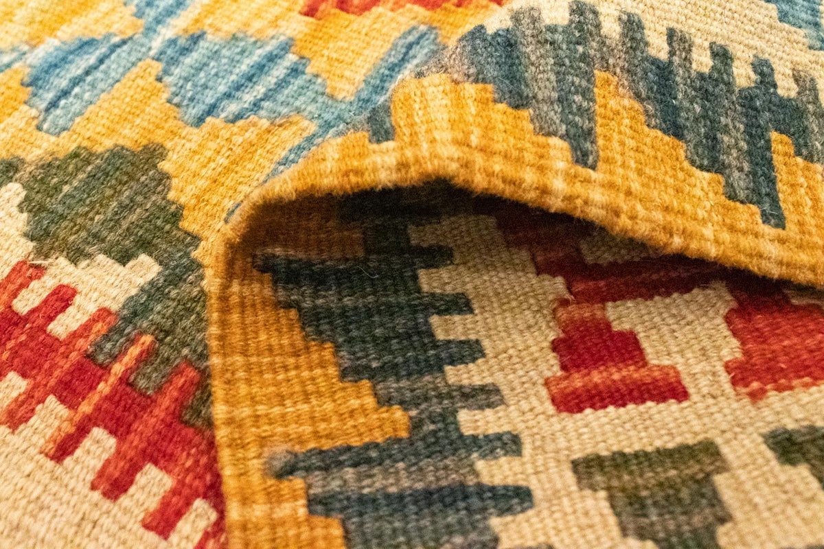 Dywan Kelim - Orientalny - 131 x 82 cm - żółty