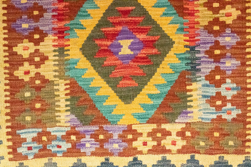 Dywan Kelim - Orientalny - 123 x 80 cm - brązowy