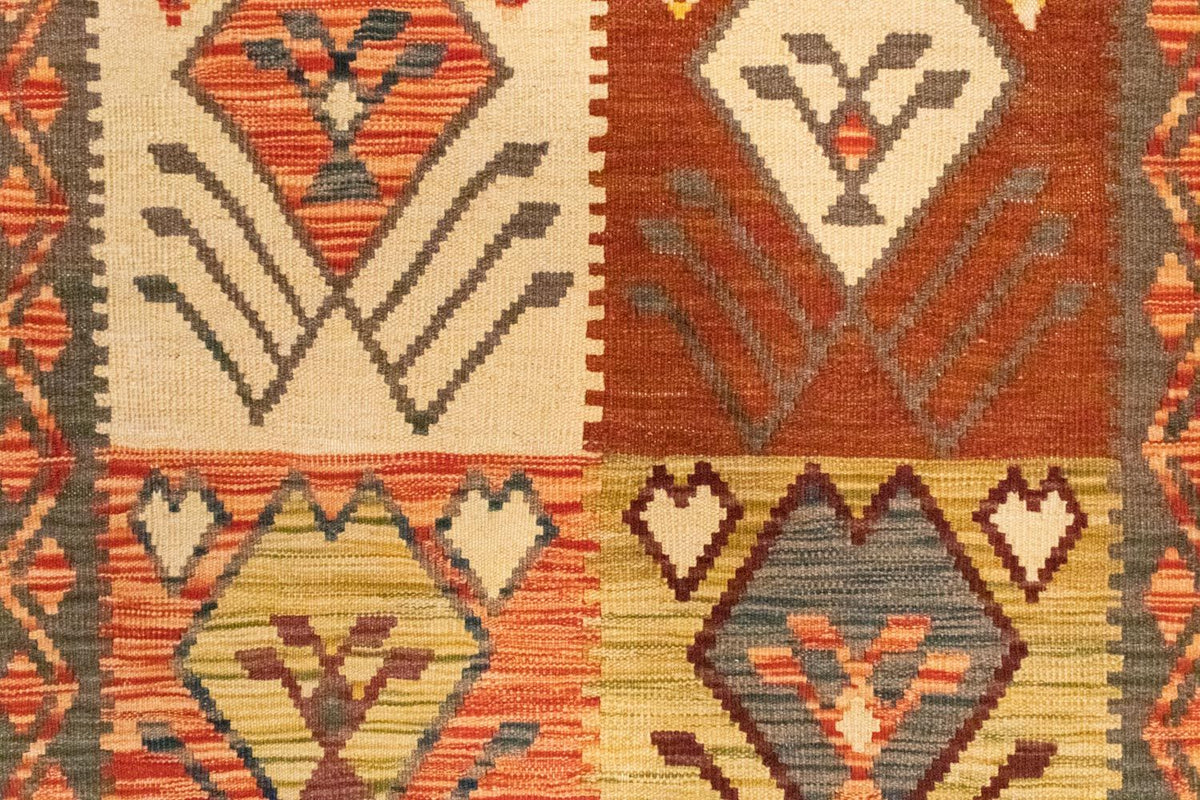 Dywan Kelim - Orientalny - 123 x 83 cm - pomarańczowy